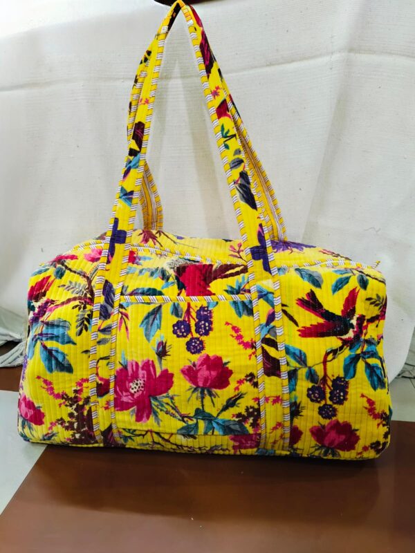 Jaipuri Print Velvet Duffel Long Bag