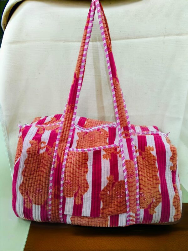 Jaipuri Print Velvet Duffel Long Bag