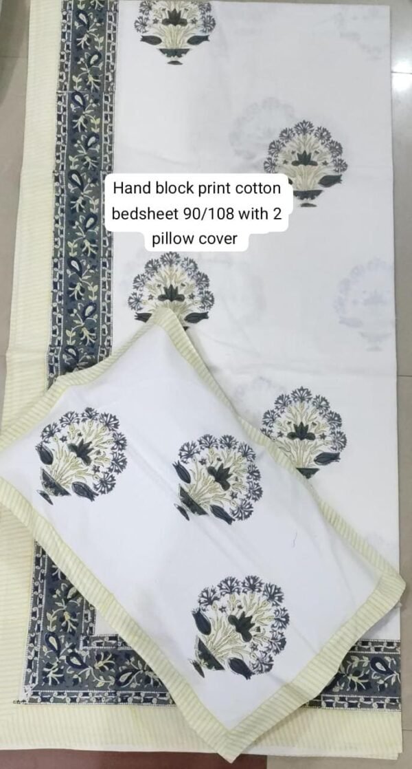 Block Print Bedsheet With 2 Pillow