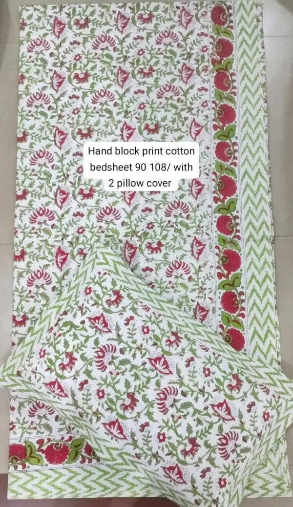 Block Print Bedsheet With 2 Pillow
