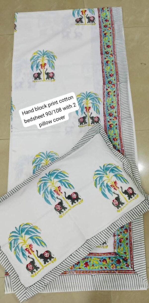 Block Print Bedsheet With 2 Pillow
