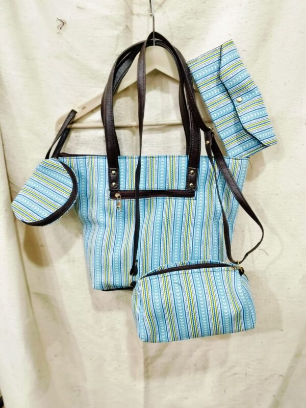 Jaipuri Printed Cotton 4pes Bag Set