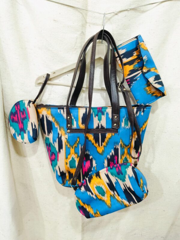 Jaipuri Printed Cotton 4pes Bag Set