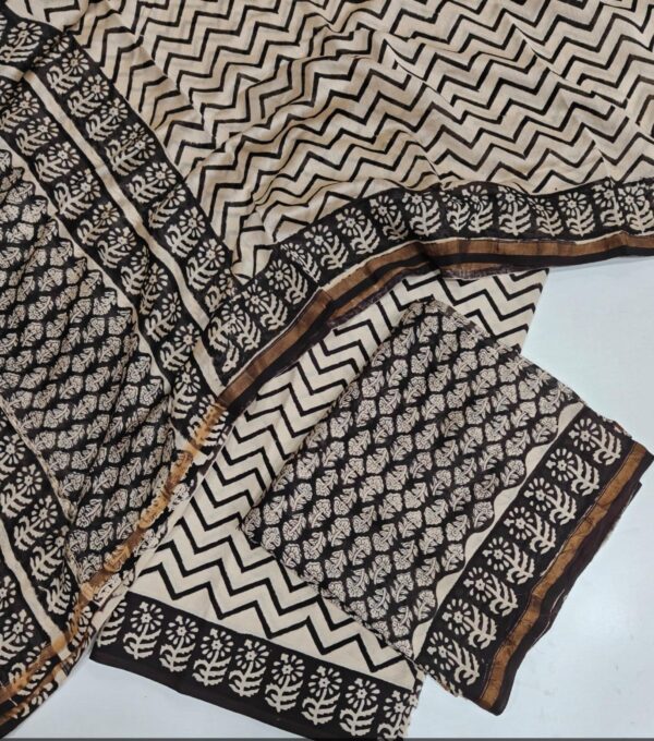 Hand Block Print Chanderi Silk Suit