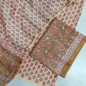 Hand Block Print Chanderi Silk Suit