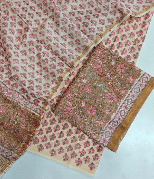 Hand Block Print Chanderi Silk Suit
