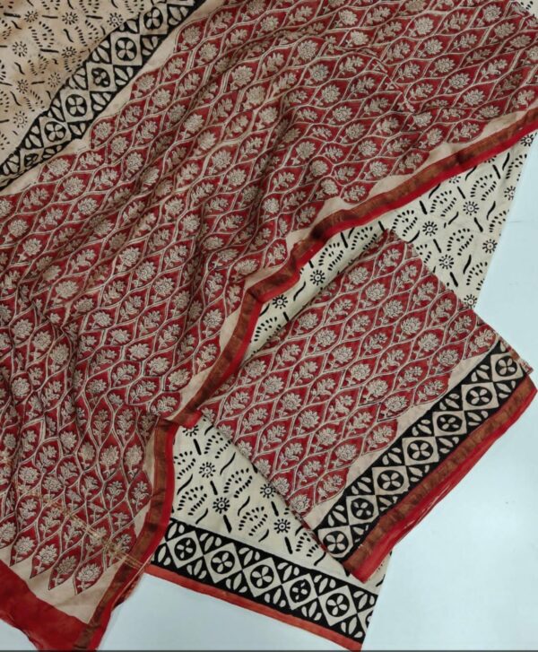 Hand Block Print Chanderi Silk Suit