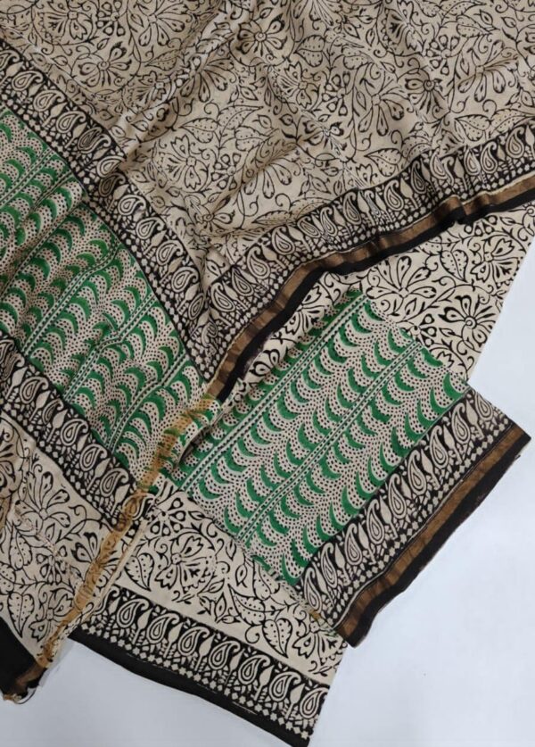 Hand Block Print Chanderi Silk Suit