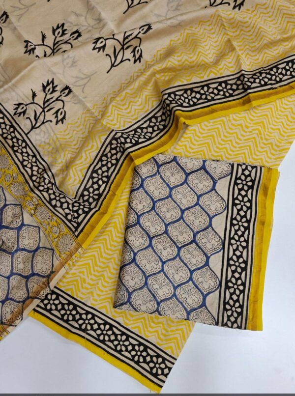 Hand Block Print Chanderi Silk Suit