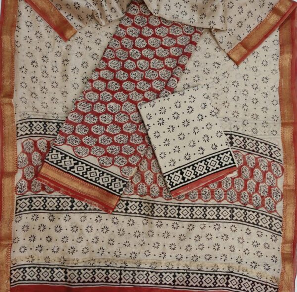 Block Print Maheshwari Suit