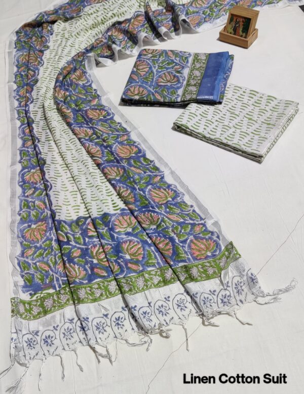 Hand Block Print Linen Cotton Suit