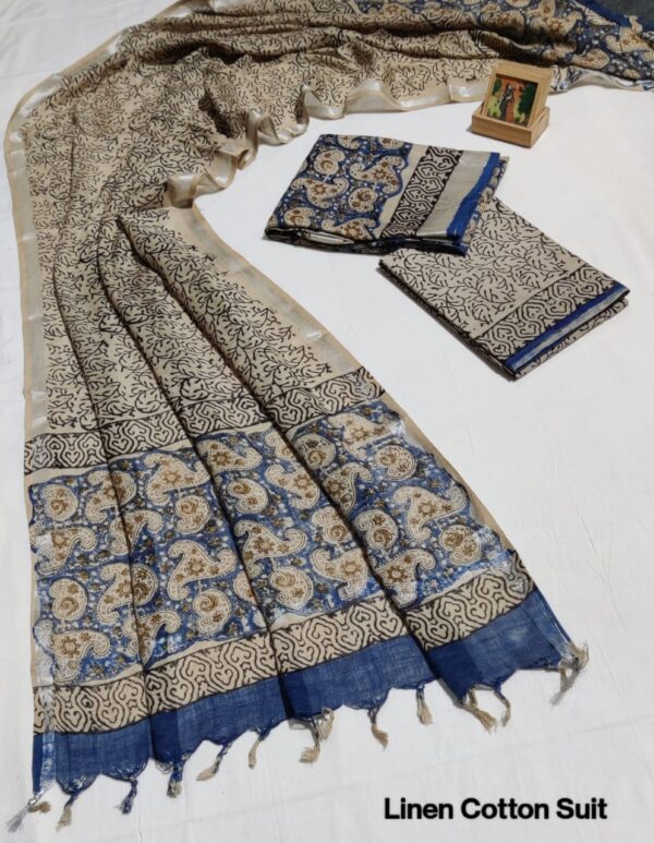 Hand Block Print Linen Cotton Suit