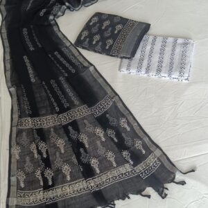 Hand Block Print Linen Cotton Suit