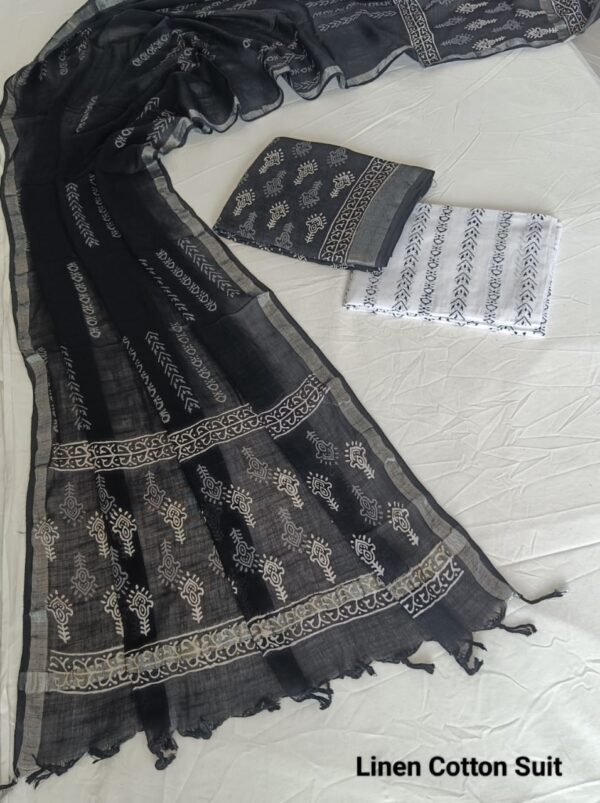 Hand Block Print Linen Cotton Suit