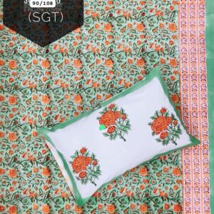 Block Print Bedsheet With 2 Pillow