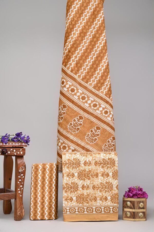 Jaipuri Print Cotton Suit With Cotton Dupatta
