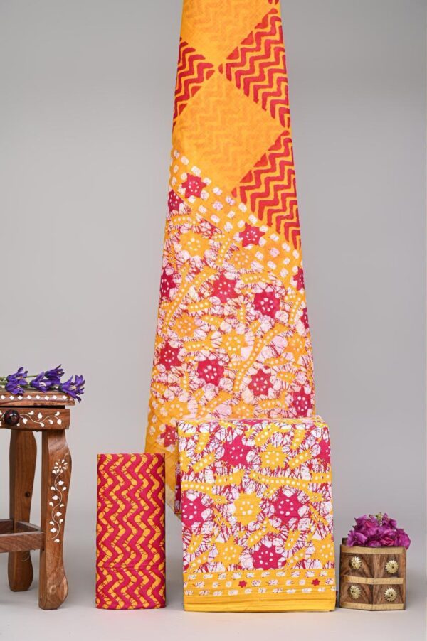 Jaipuri Print Cotton Suit With Cotton Dupatta