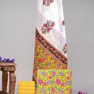 Jaipuri Print Cotton Suit With Cotton Dupatta