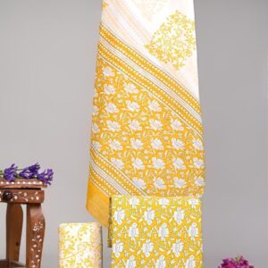 Jaipuri Print Cotton Suit With Cotton Dupatta