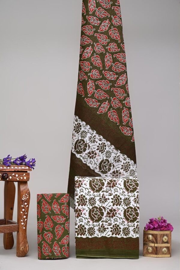 Jaipuri Print Cotton Suit With Cotton Dupatta