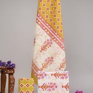 Jaipuri Print Cotton Suit With Cotton Dupatta