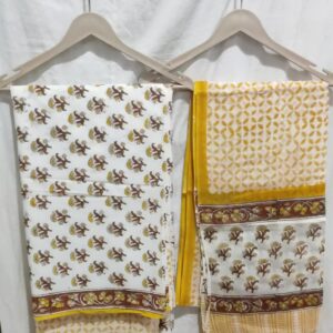 Block Print Cotton Suit With Cotton Dupatta