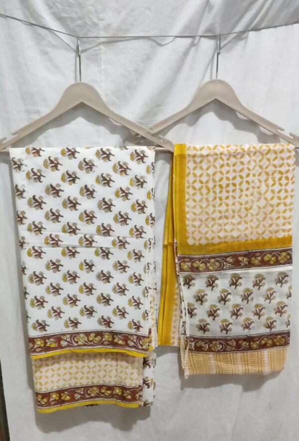 Block Print Cotton Suit With Cotton Dupatta