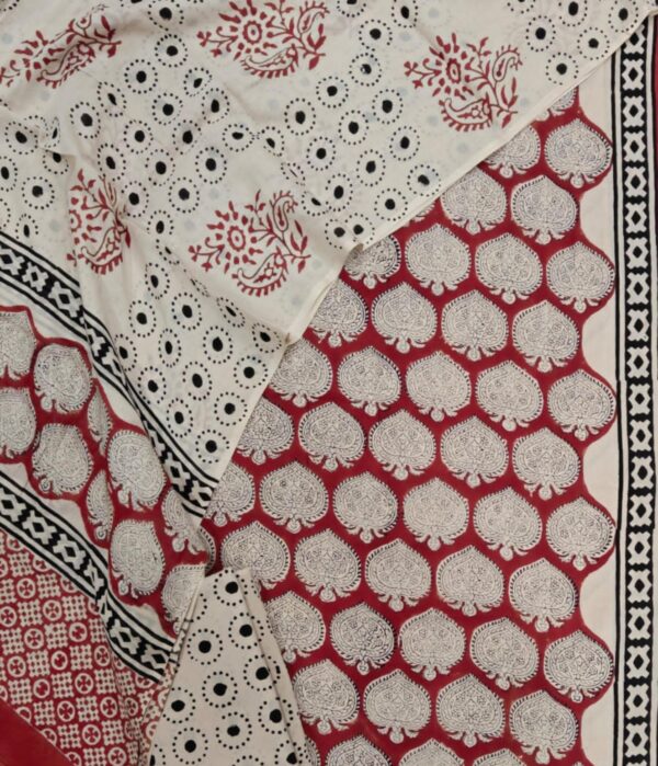 Block Print Cotton Suit With Cotton Dupatta