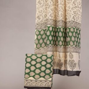 Block Print Cotton Suit With Cotton Dupatta