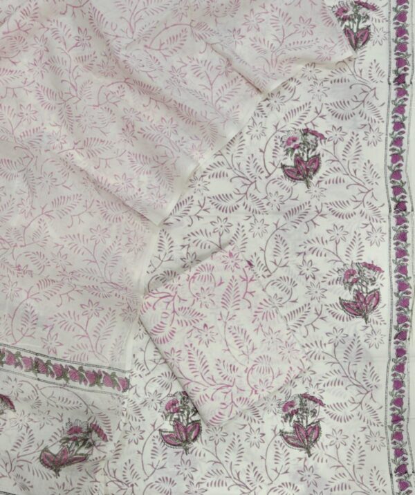 Block Print Cotton Suit With Cotton Dupatta