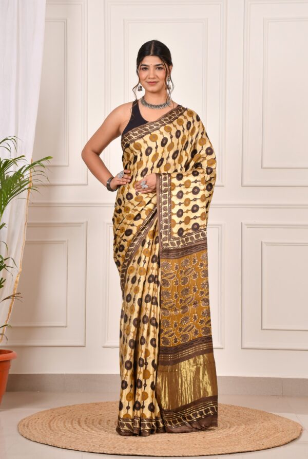 Premium Modal Silk Sarees With Tissue Silk Pallu