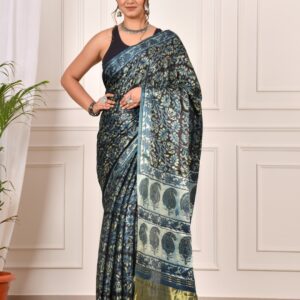 Premium Modal Silk Sarees With Tissue Silk Pallu