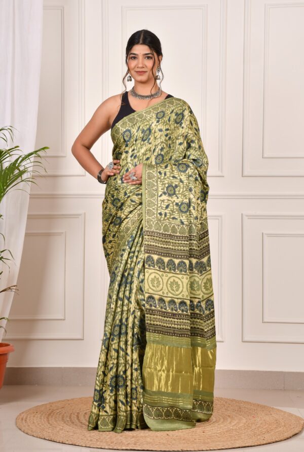 Premium Modal Silk Sarees With Tissue Silk Pallu