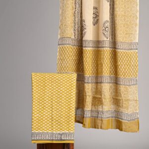Block Print Cotton Suit With Cotton Dupatta