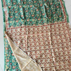 Hand Block Print Chandri Silk Saree