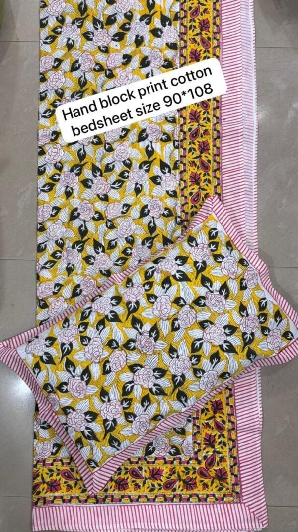 Block Print Bedsheet With 2 Pillow