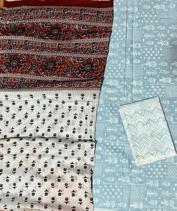 Jaipuri Print Cotton Suit With Cotton Dupatta