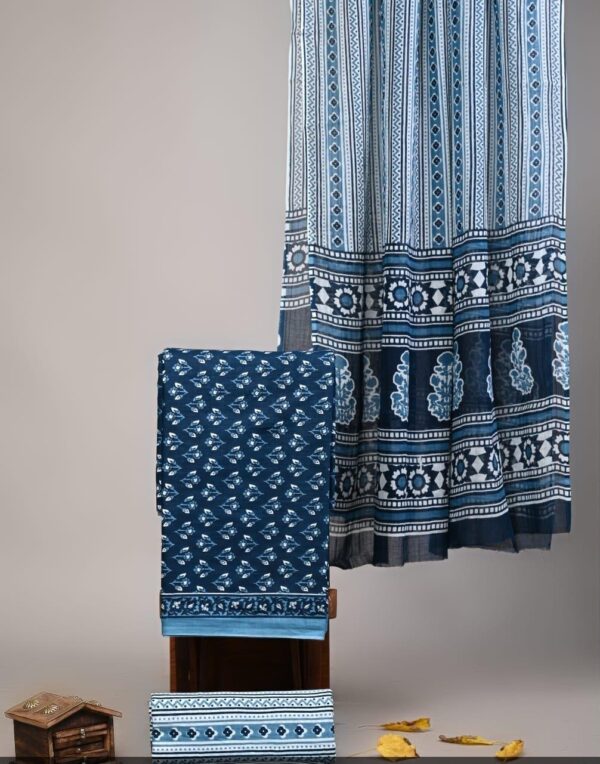 Jaipuri Print Cotton Suit With Cotton Dupatta