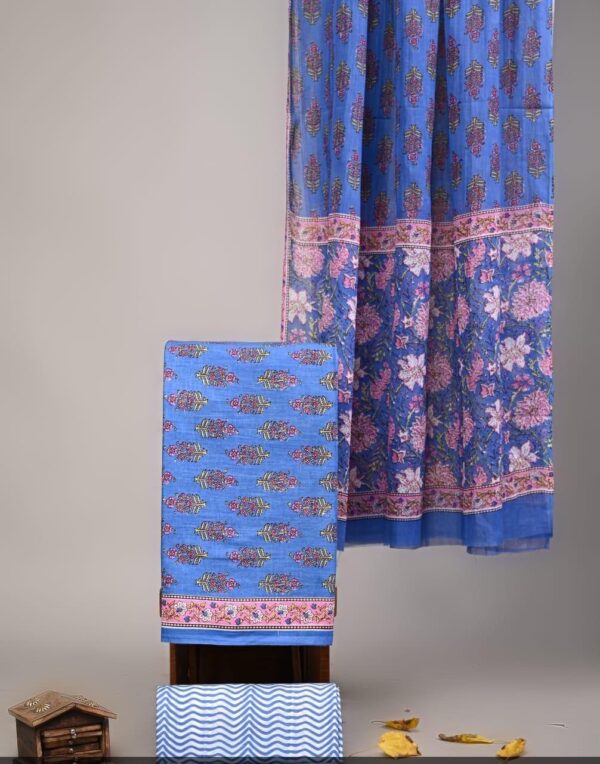 Jaipuri Print Cotton Suit With Cotton Dupatta
