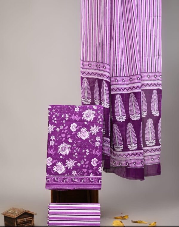 Jaipuri Print Cotton Suit With Cotton Dupatta