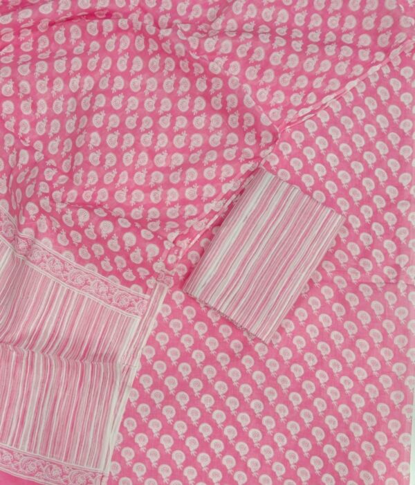 Jaipuri Print Cotton Suit With Cotton Dupatta