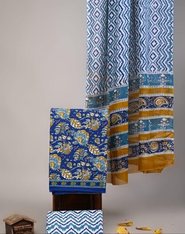 Jaipuri Print Cotton Suit With Cotton Dupatta