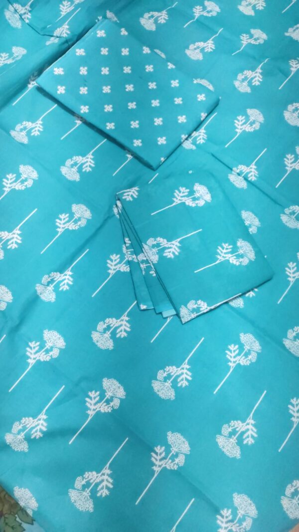 Jaipuri Print Cotton Suit With Cotton Dupatta