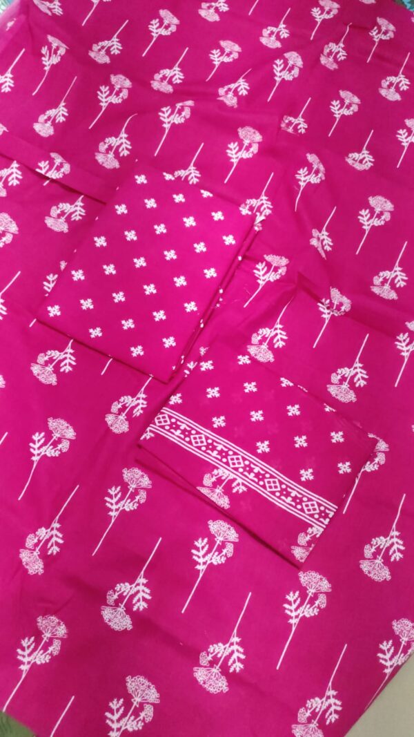 Jaipuri Print Cotton Suit With Cotton Dupatta