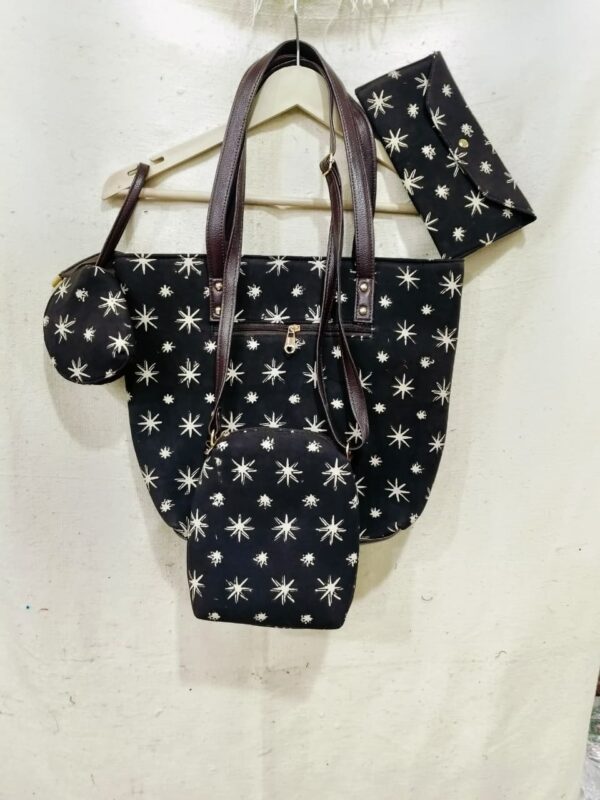 Jaipuri Printed Cotton 4pes Bag Set