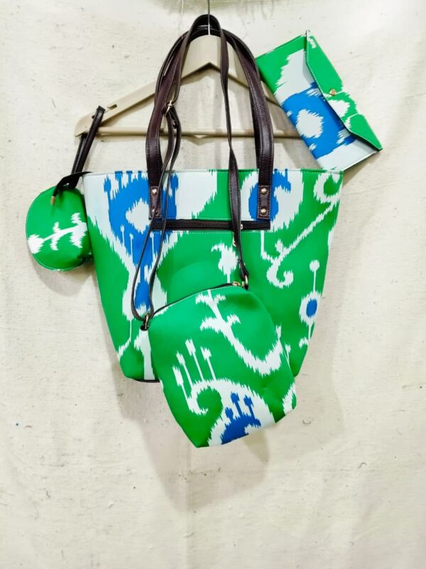 Jaipuri Printed Cotton 4pes Bag Set