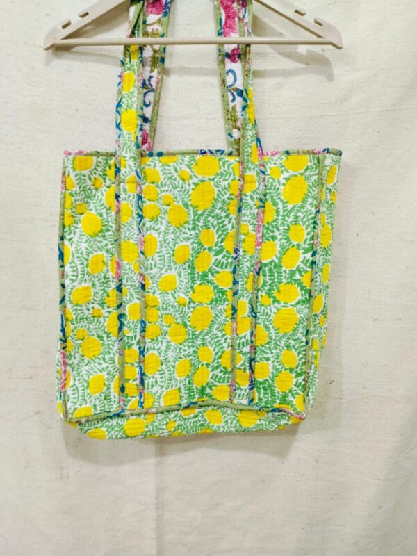 Jaipuri Print Cotton Quilted Tote Bag