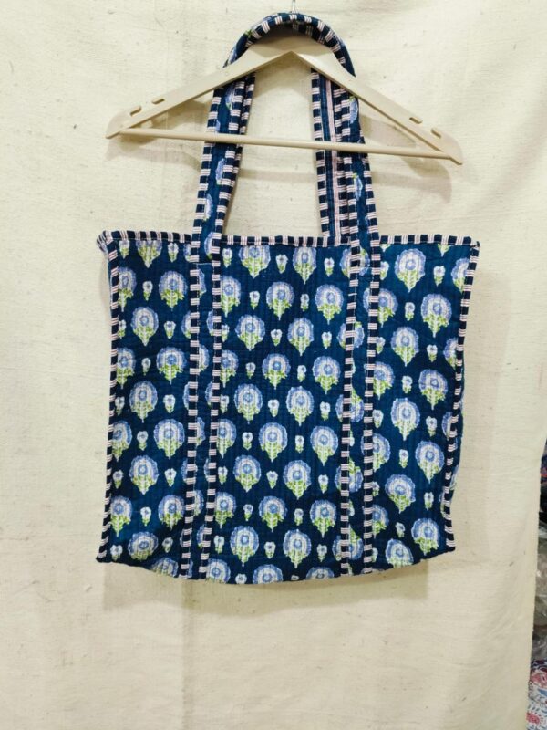 Jaipuri Print Cotton Quilted Tote Bag
