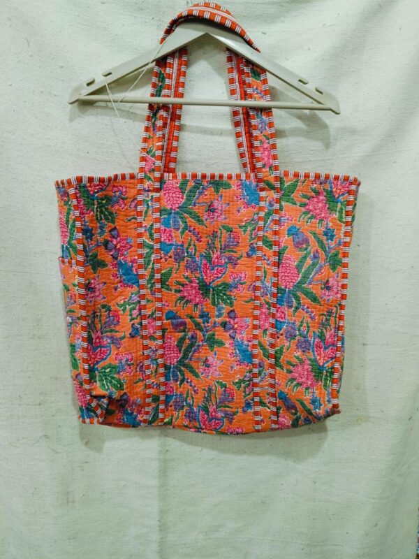 Jaipuri Print Cotton Quilted Tote Bag