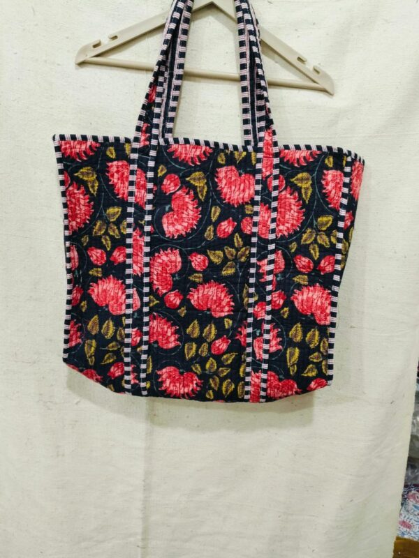 Jaipuri Print Cotton Quilted Tote Bag